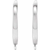 14K White Click-In Lever Back Earring Top