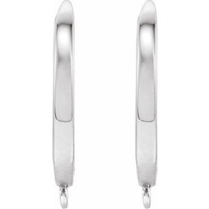14K White Click-In Lever Back Earring Top