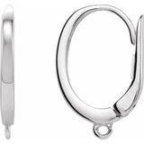 14K White Click-In Lever Back Earring Top