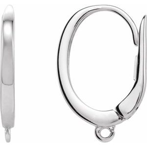 14K White Click-In Lever Back Earring Top