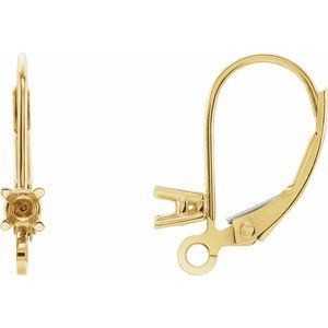 14K Yellow .06 CTW Natural Diamond Lever Back Earring Top