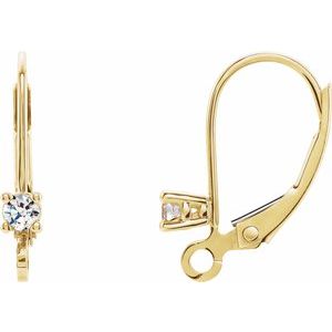 14K Yellow 1/10 CTW Natural Diamond Lever Back Earring Top