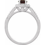 Sterling Silver Natural Mozambique Garnet & .01 CTW Natural Diamond Ring