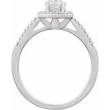 Sterling Silver Lab-Grown White Sapphire & .01 CTW Natural Diamond Ring
