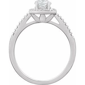 Sterling Silver Lab-Grown White Sapphire & .01 CTW Natural Diamond Ring