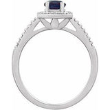 Sterling Silver Lab-Grown Alexandrite & .01 CTW Natural Diamond Ring