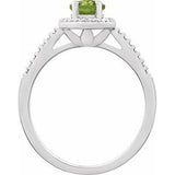 Sterling Silver Natural Peridot & .01 CTW Natural Diamond Ring