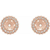 14K Rose 1/5 CTW Natural Diamond Earrings Jacket