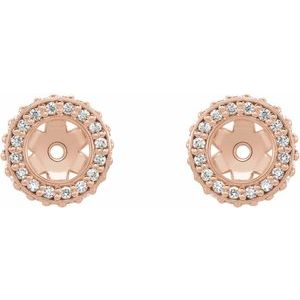 14K Rose 1/5 CTW Natural Diamond Earrings Jacket
