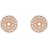 14K Rose 1/5 CTW Natural Diamond Earrings Jacket