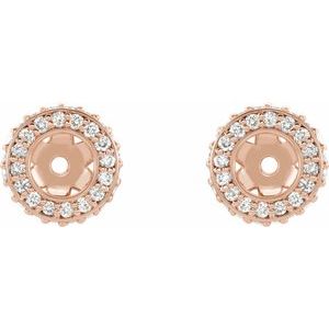 14K Rose 1/5 CTW Natural Diamond Earrings Jacket