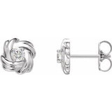 Platinum 1/5 CTW Natural Diamond Knot Earrings