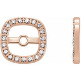 14K Rose .08 CTW Natural Diamond Halo-Style Earring Jackets