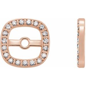 14K Rose .08 CTW Natural Diamond Halo-Style Earring Jackets