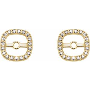 14K Yellow 1/10 CTW Natural Diamond Halo-Style Earring Jackets
