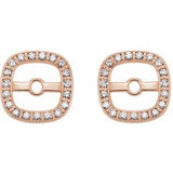 14K Rose .08 CTW Natural Diamond Halo-Style Earring Jackets