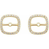 14K Yellow .08 CTW Natural Diamond Halo-Style Earring Jackets