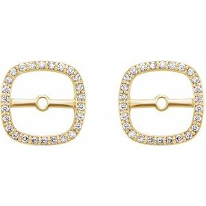 14K Yellow .08 CTW Natural Diamond Halo-Style Earring Jackets