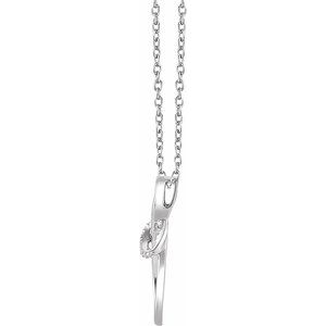 Sterling Silver .015 CTW Natural Diamond Freeform 16-18" Necklace