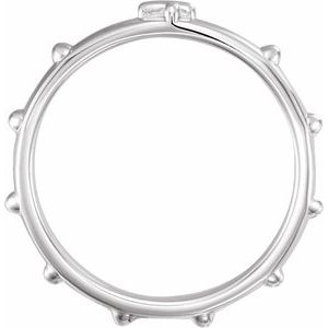 Sterling Silver 2.5 mm Rosary Ring Size 10