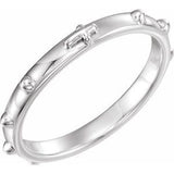 Sterling Silver 2.5 mm Rosary Ring Size 10