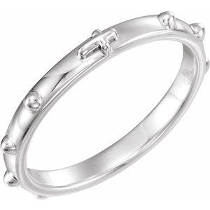 Sterling Silver 2.5 mm Rosary Ring Size 10