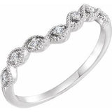 Platinum .07 CTW Natural Diamond Contour Band