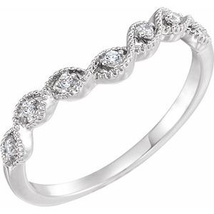 Platinum .07 CTW Natural Diamond Contour Band