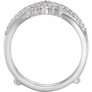 14K White 1/2 CTW Natural Diamond Ring Guard