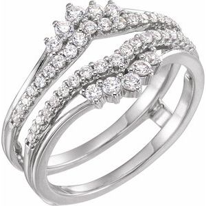 Platinum 1/2 CTW Natural Diamond Ring Guard