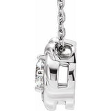 14K White 1/6 CTW Natural Diamond Knot 16-18" Necklace