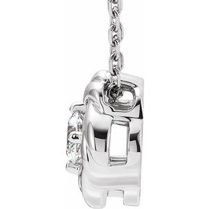 14K White 1/6 CTW Natural Diamond Knot 16-18" Necklace