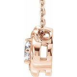14K Rose 1/6 CTW Natural Diamond Knot 16-18" Necklace