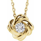 14K Yellow 1/6 CTW Natural Diamond Knot 16-18" Necklace