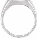 10K White Square Signet Ring