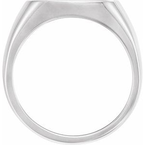 10K White Square Signet Ring