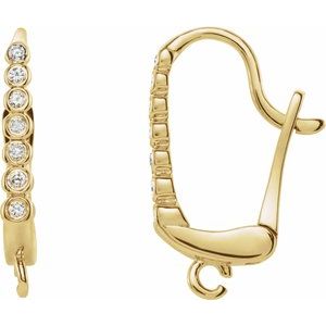 14K Yellow .04 CTW Natural Diamond Lever Back Earring Top