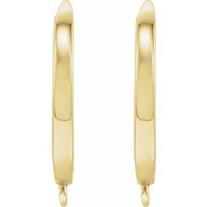 14K Yellow Click-In Lever Back Earring Top
