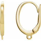 14K Yellow Click-In Lever Back Earring Top