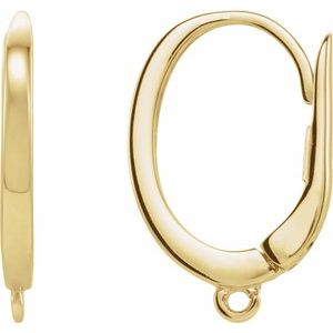 14K Yellow Click-In Lever Back Earring Top
