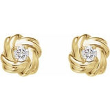 14K Yellow 1/5 CTW Natural Diamond Knot Earrings