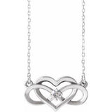 Platinum 1/10 CTW Natural Diamond Infinity-Inspired Heart 16-18" Necklace
