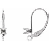 14K White 1/10 CTW Natural Diamond Lever Back Earring Top