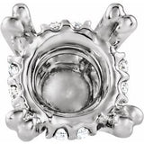 14K White 7.75 mm Round .08 CTW Natural Diamond Semi-Set Peg Setting