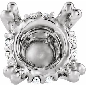 14K White 7.75 mm Round .08 CTW Natural Diamond Semi-Set Peg Setting