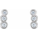 Platinum 1/8 CTW Natural Diamond Petite Ear Climbers