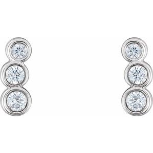 Platinum 1/8 CTW Natural Diamond Petite Ear Climbers