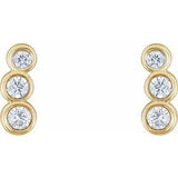14K Yellow 1/8 CTW Natural Diamond Petite Ear Climbers