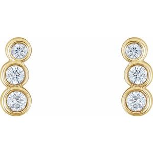 14K Yellow 1/8 CTW Natural Diamond Petite Ear Climbers