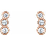14K Rose 1/8 CTW Natural Diamond Petite Ear Climbers